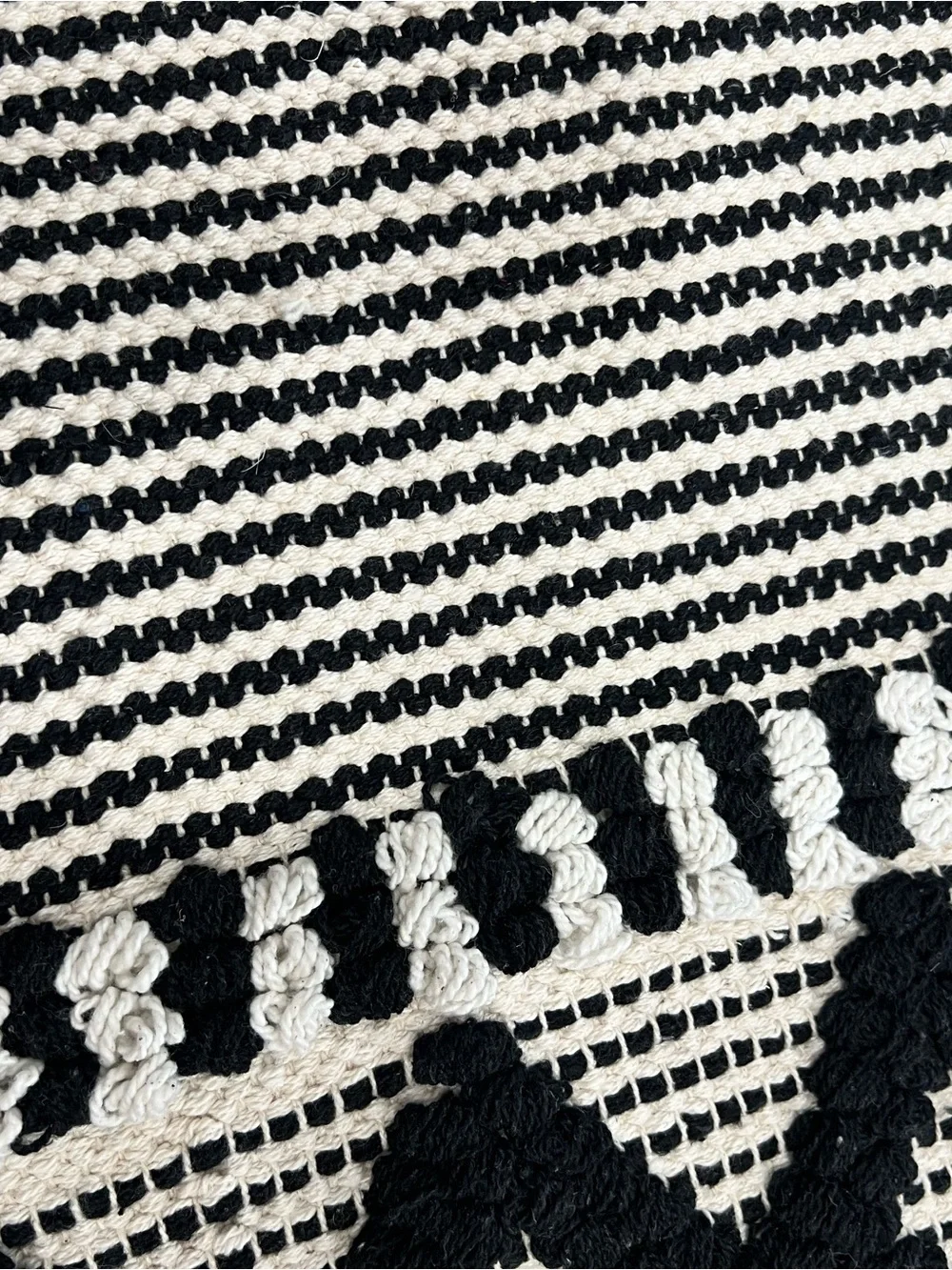 Handwoven Black and White Boho Wall Hanging